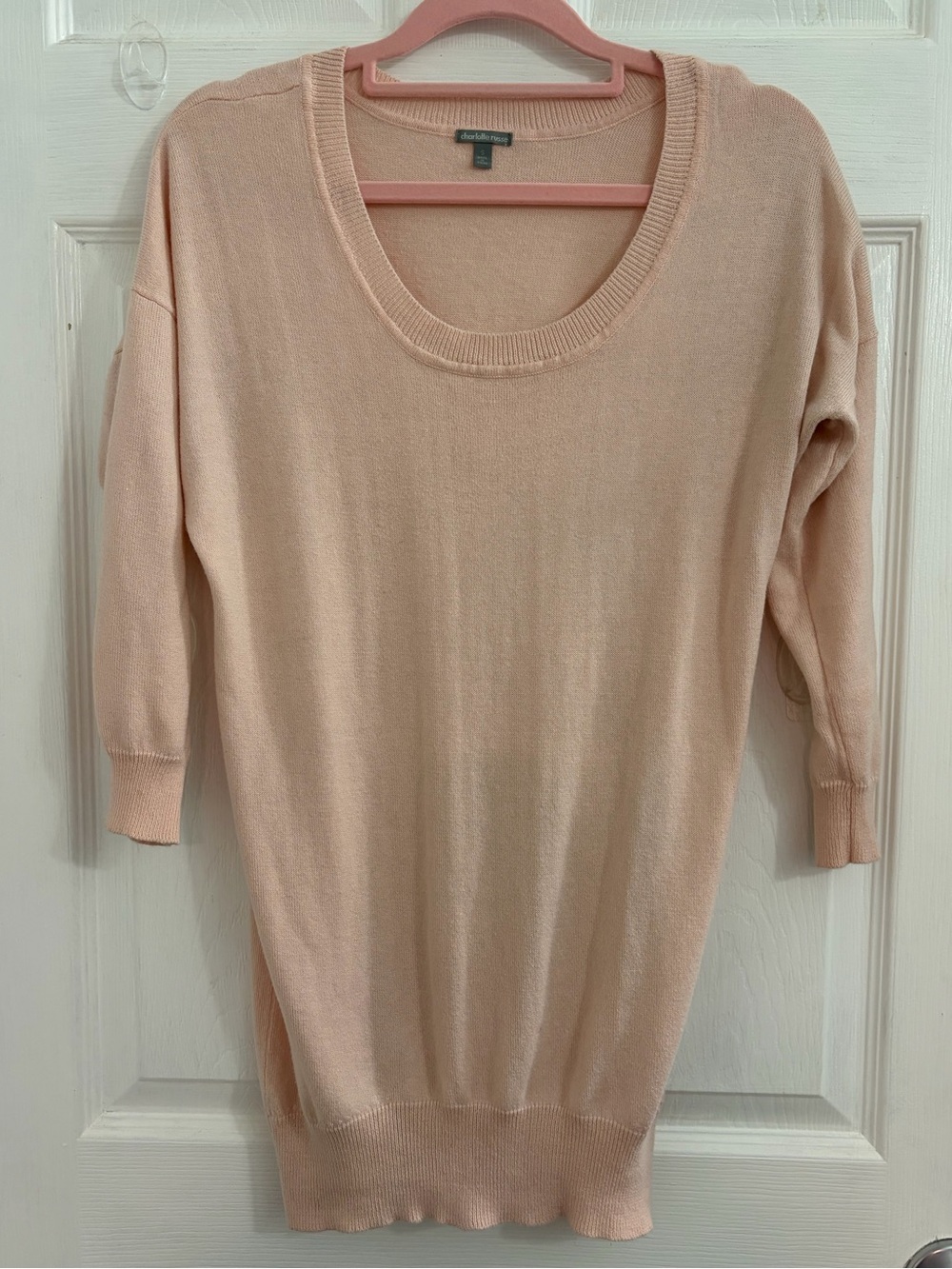 Charlotte Russe Pale Peach Scoop Neck Sweater. Size small $10